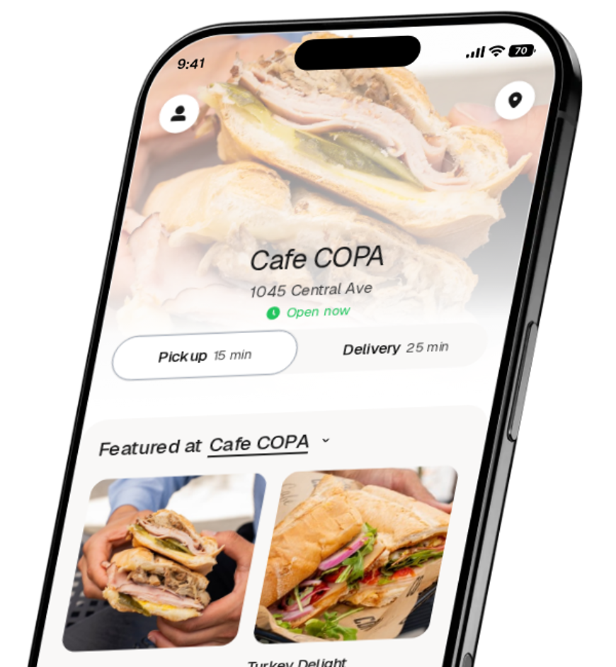 Cafe COPA app preview